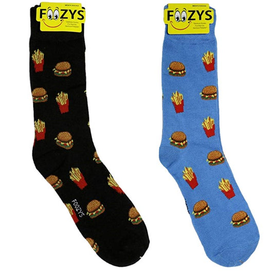 Hamburgers & Fries Foozys Men's Crew Socks