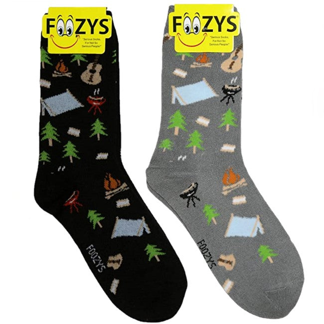 Camping Out Foozys Womens Crew Socks