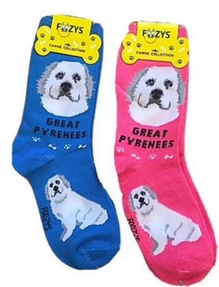 Great Pyrenees Foozys Canine Dog Crew Socks
