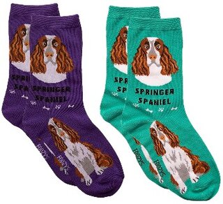Springer Spaniel Foozys Canine Dog Crew Socks