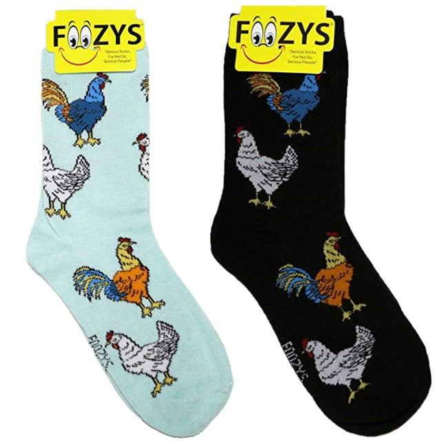 Cluck Cluck Chicken Rooster Foozys Womens Crew Socks