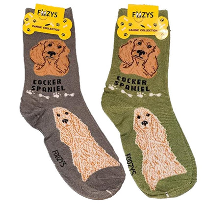 Cocker Spaniel Foozys Canine Dog Crew Socks