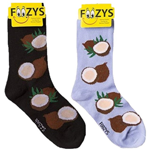 Coconut Fruit Foozys Womens Crew Socks