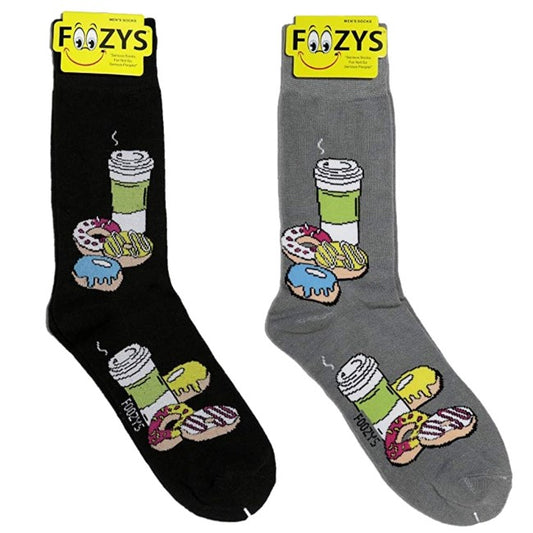 Donuts & Coffee Foozys Men's Crew Socks
