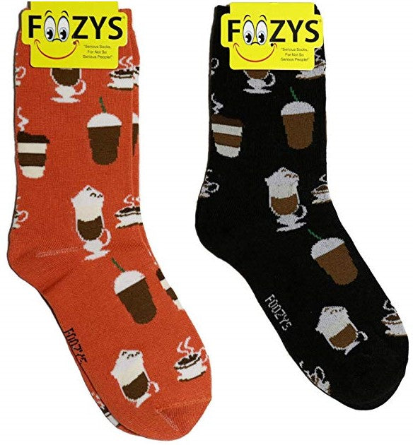 Coffee Time Foozys Womens Crew Socks
