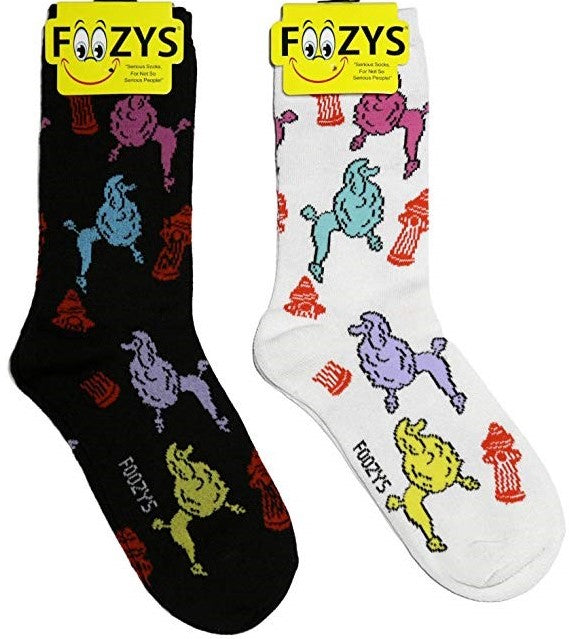 Colorful Poodles Foozys Womens Crew Socks