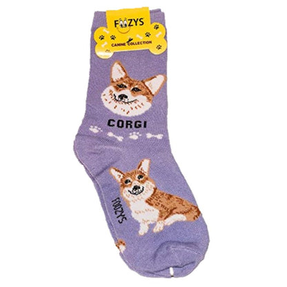 Corgi Foozys Canine Dog Crew Socks