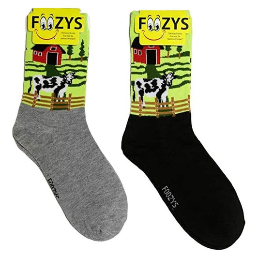 Farm Cow Pasture Barn Foozys Womens Crew Socks