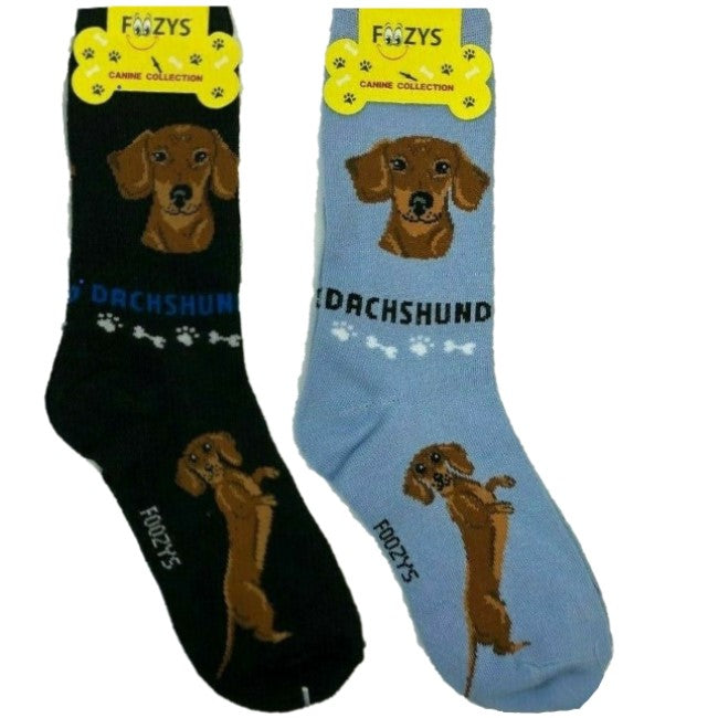 Dachshund Foozys Canine Dog Crew Socks