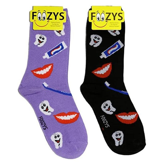Happy Brushing Dentist Foozys Womens Crew Socks
