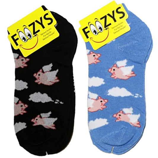 Flying Pigs Foozys Ankle No Show Socks