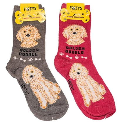 Goldendoodle Foozys Canine Dog Crew Socks