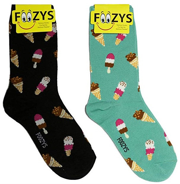 Ice Cream Cones & Pops Foozys Womens Crew Socks