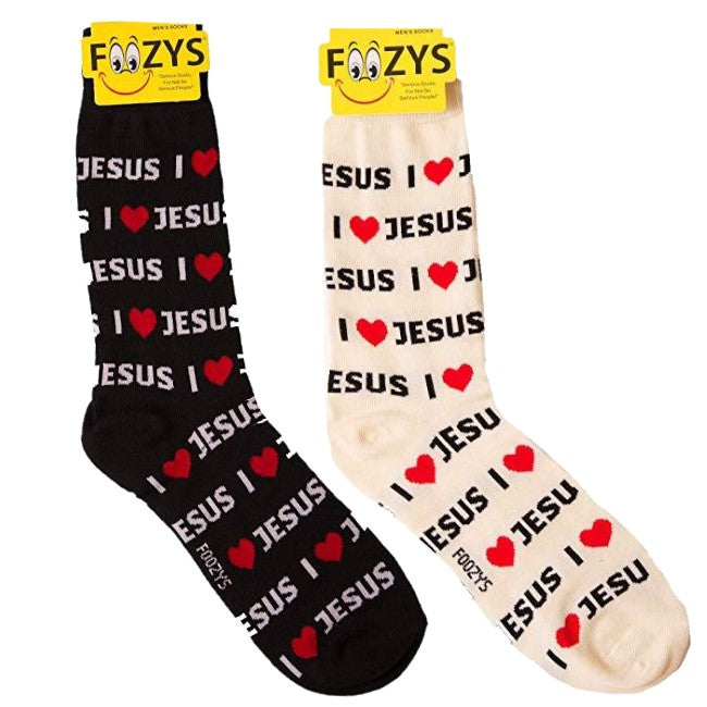 I Love Jesus Foozys Men's Crew Socks