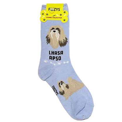 Lhasa Apso Foozys Canine Dog Crew Socks