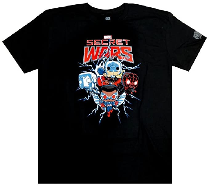 Marvel Secret Wars Spiderman Captain America Funko Pop! Tee Mens T-shirt
