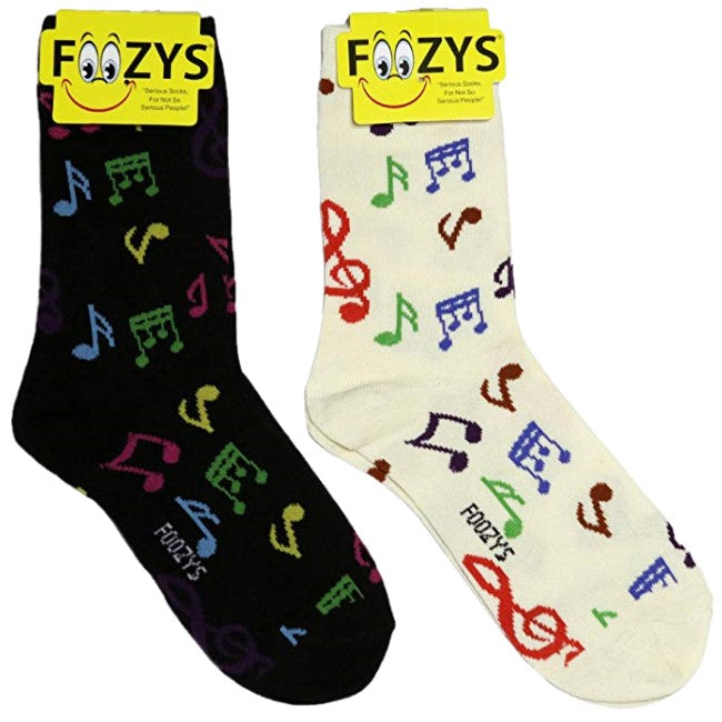 Music Notes Foozys Womens Crew Socks