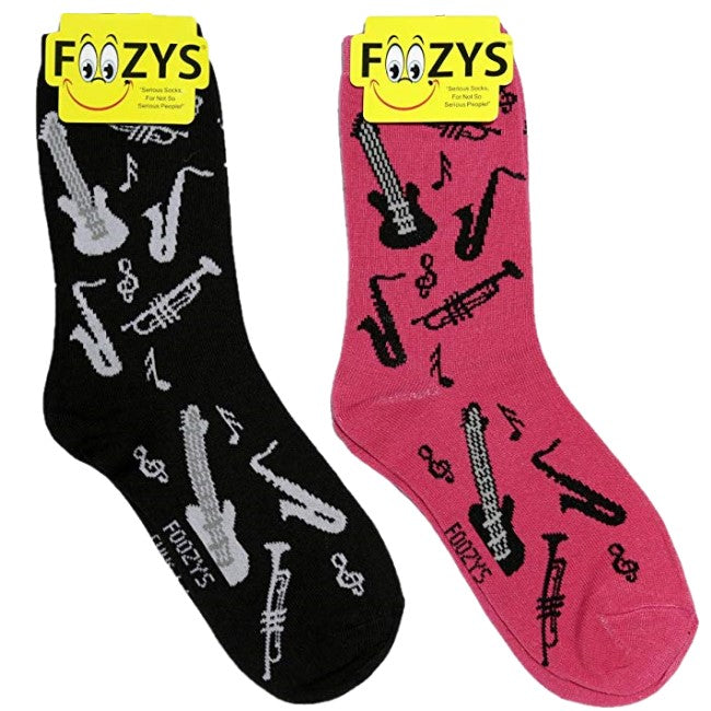 Musical Instruments Foozys Womens Crew Socks