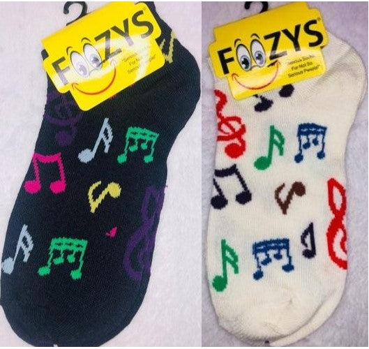 Musical Notes Foozys Ankle No Show Socks