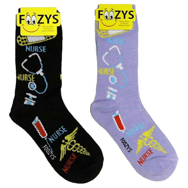 Nurse Foozys Womens Crew Socks