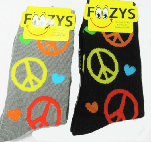 Peace Signs Foozys Womens Crew Socks