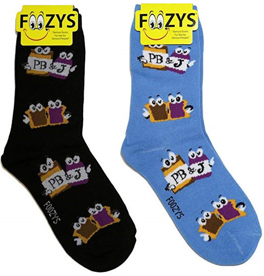 Peanut Butter & Jelly Foozys Womens Crew Socks