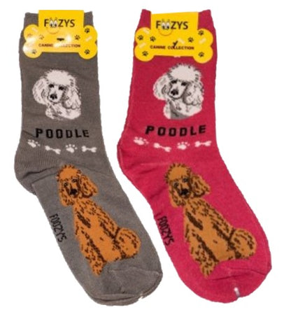 Poodle Foozys Canine Dog Crew Socks