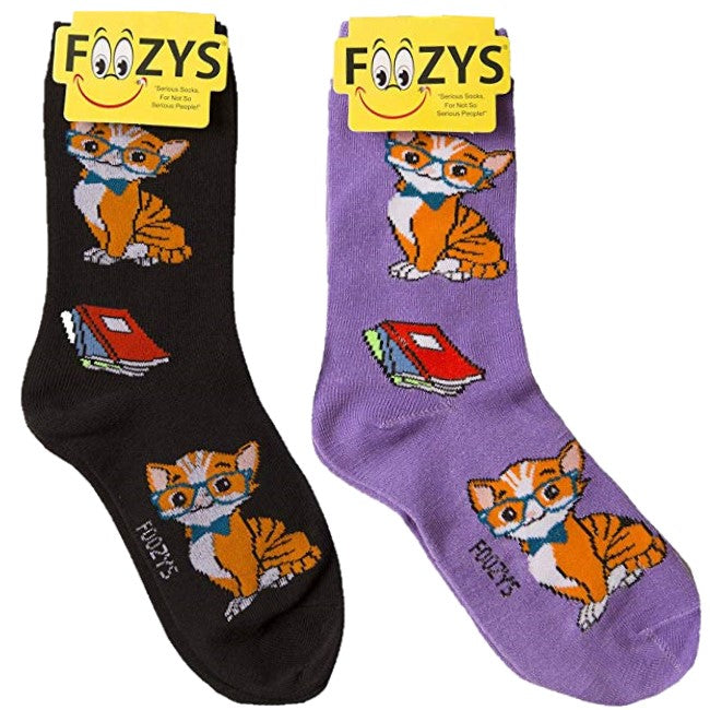 Professor Cat Foozys Womens Crew Socks