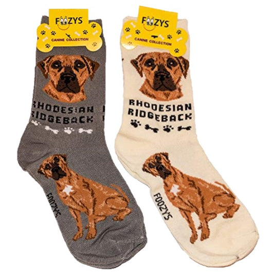 Rhodesian Ridgeback Foozys Canine Dog Crew Socks