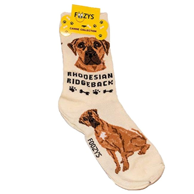 Rhodesian Ridgeback Foozys Canine Dog Crew Socks