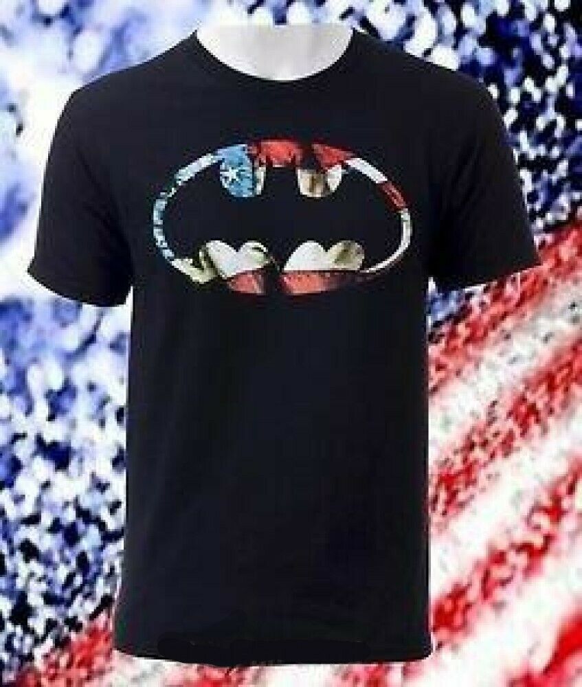 BATMAN Red White & Blue Mens T-shirt DC Comics