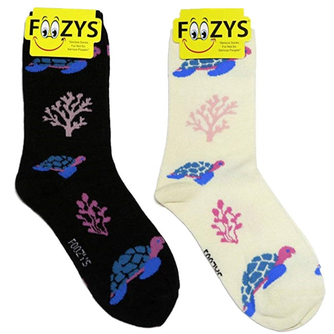 Sea Turtles Foozys Womens Crew Socks