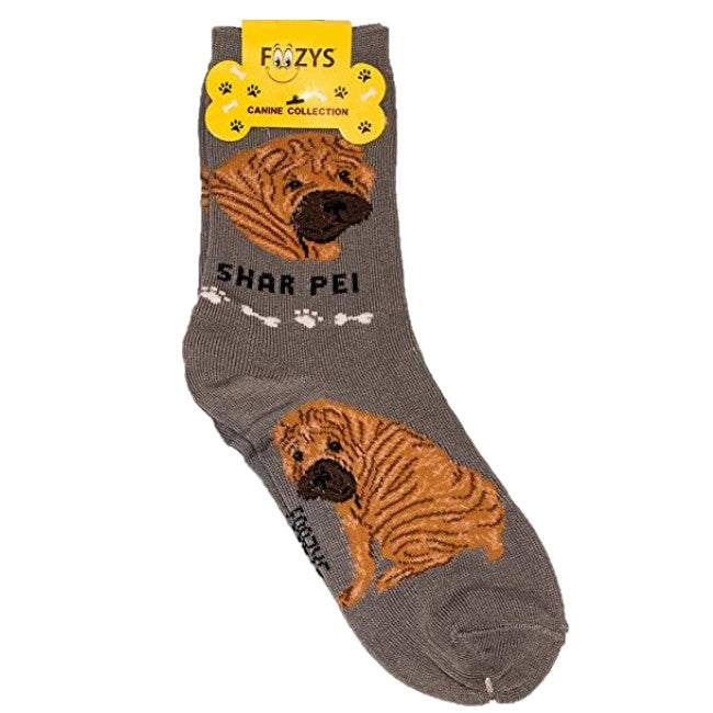 Shar Pei Foozys Canine Dog Crew Socks