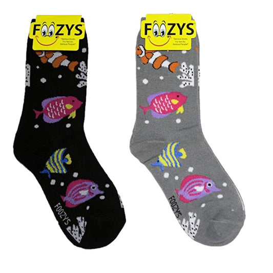 Tropical Fish Foozys Womens Crew Socks