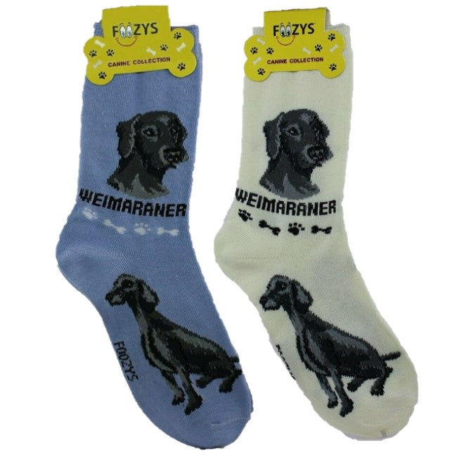 Weimaraner Foozys Canine Dog Crew Socks