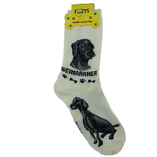 Weimaraner Foozys Canine Dog Crew Socks
