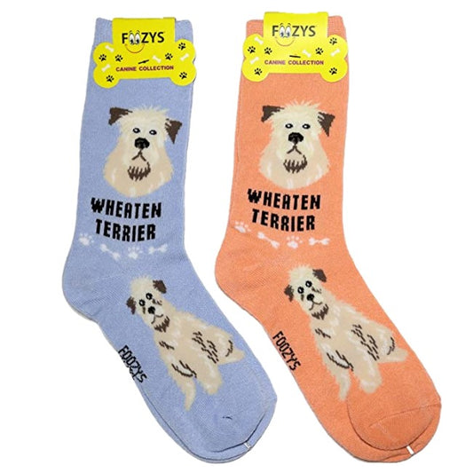 Wheaten Terrier Foozys Canine Dog Crew Socks