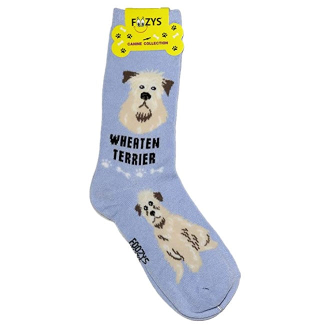 Wheaten Terrier Foozys Canine Dog Crew Socks