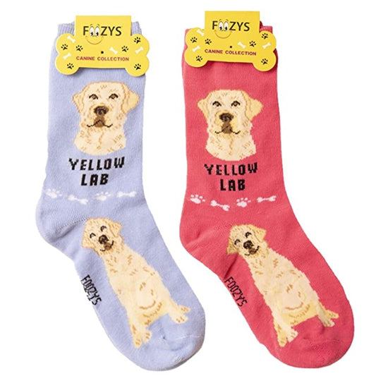 Yellow Lab Foozys Canine Dog Crew Socks