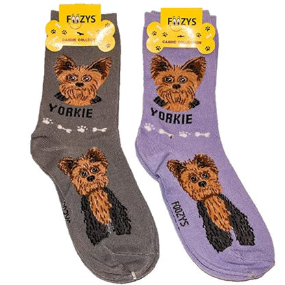 Yorkie Foozys Canine Dog Crew Socks